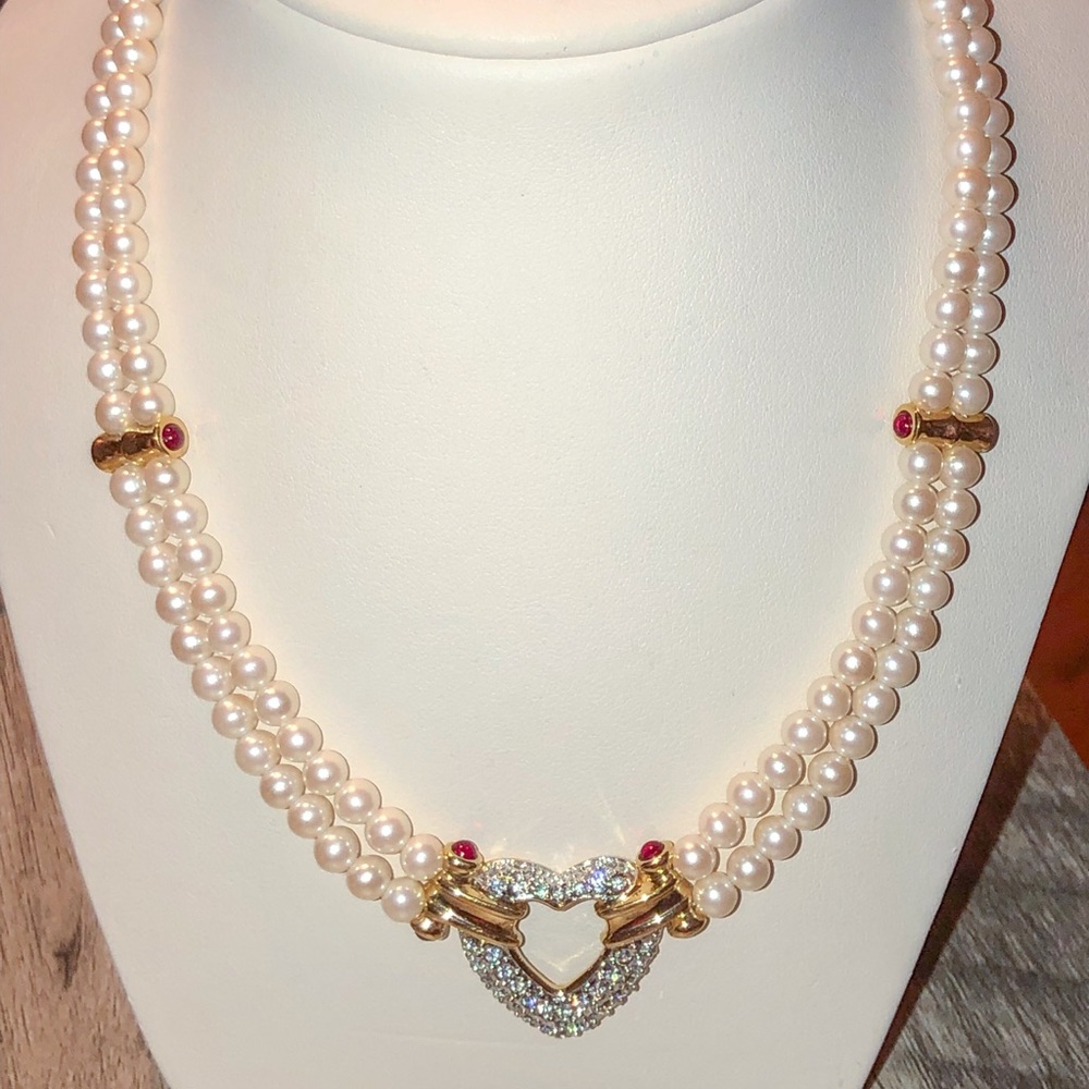 Crystal and Pearl Necklace